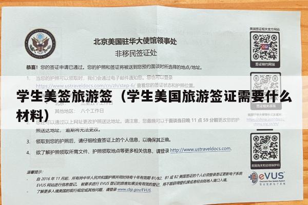 学生美签旅游签(学生美国旅游签证需要什么材料)