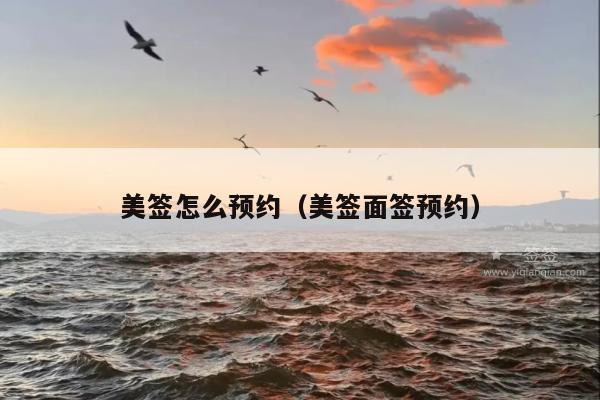 美签怎么预约(美签面签预约)