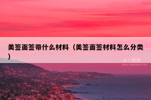 美签面签带什么材料(美签面签材料怎么分类)